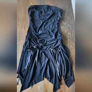 VINTAGE Ruby Rox Strapless Black Dress Retro 90's Vibe Size L Pristine